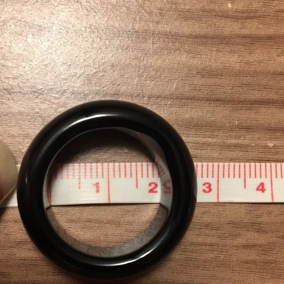 🎲TRADED🎲BLACK AGATE ring, unisex band - Picture 16 of 17